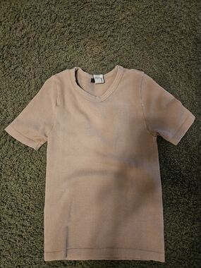 Forever 21 Ribbed Crop Tee in Light Mauve